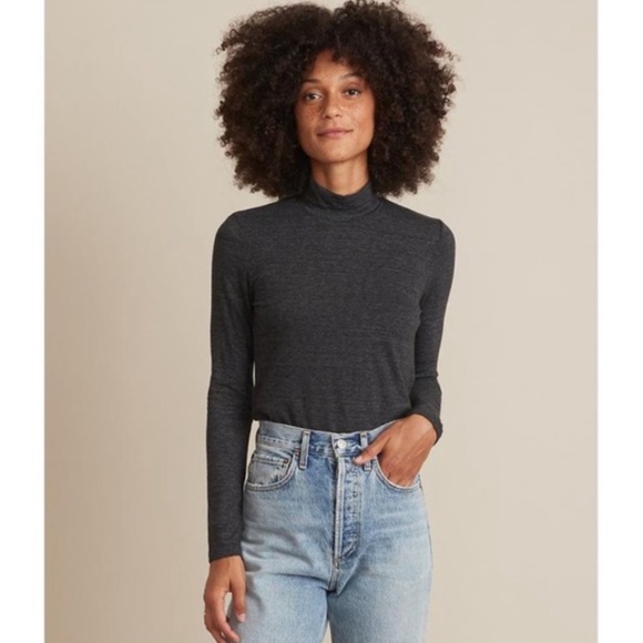 NWT Marine Layer Lynn Turtleneck Gray Long Sleeve T-Shirt - Picture 1 of 10